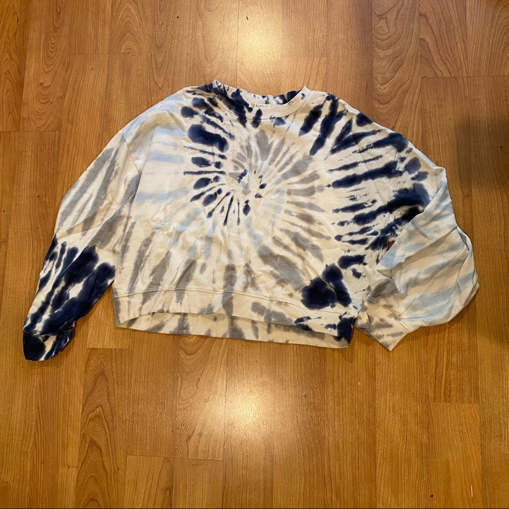 Cropped Blue Spiral Sweatshirt Crewneck Z Supply